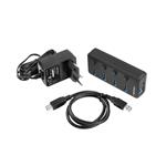Natec aktívny rozbočovač Mantis 2, 4x USB 3.0 HUB, čierny