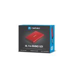 Natec externí box pro HDD 2,5” USB 3.0 Rhino Go, červený, hliníkové tělo