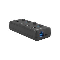 Natec Mantis 2 aktivní rozbočovač s funkcí nabíjení 4x USB 3.0 HUB, černý