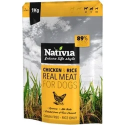 Nativia Real Meat Chicken & Rice 1kg granule pro psy