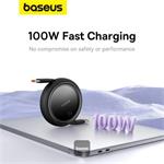 Navíjecí kabel Baseus Free2Draw USB-C/USB-C 1m 100W černý