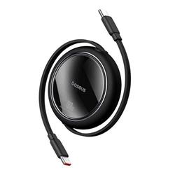 Navíjecí kabel Baseus Free2Draw USB-C/USB-C 1m 100W černý