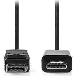 NEDIS kabel DisplayPort - HDMI/ zástrčka DisplayPort - konektor HDMI/ černý/ 2m