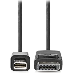 NEDIS mini DisplayPort/DisplayPort 1.2 kábel/ mini DisplayPort konektor - DisplayPort konektor/ 4K/ čierny/ 1m