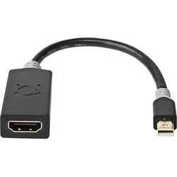 NEDIS redukční kabel/ Mini DisplayPort zástrčka - HDMI zásuvka/ antracit/ 20 cm