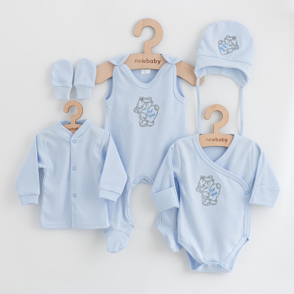 New Baby 5-dílná kojenecká soupravička do porodnice Classic modrá, vel. 56 (0-3m)