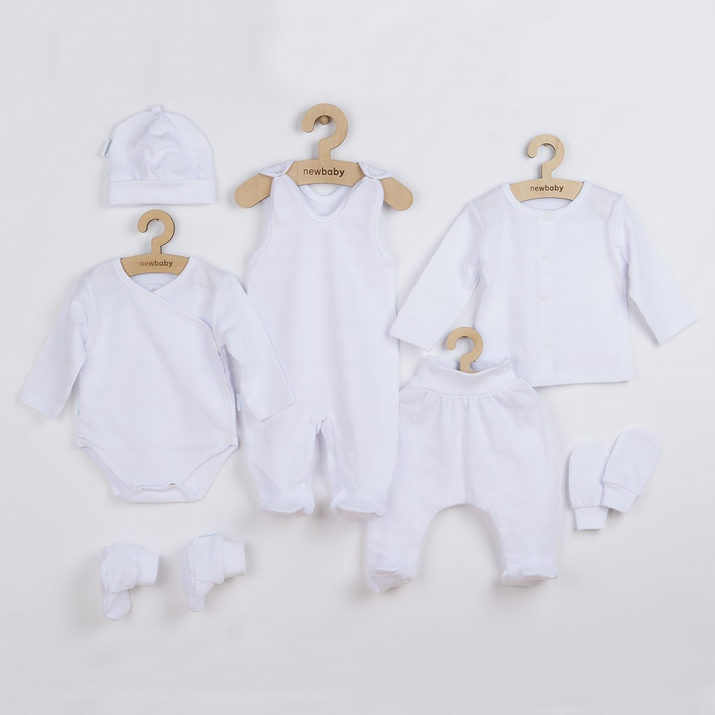 New Baby 7-dílná kojenecká soupravička do porodnice I AM bílá, vel. 56 (0-3m)
