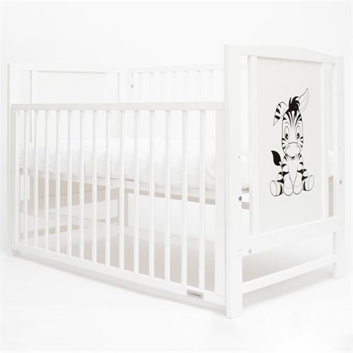 New Baby Detská postieľka BEA Zebra s odnímateľnou bočnicou biela
