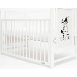 New Baby Detská postieľka BEA Zebra s odnímateľnou bočnicou biela