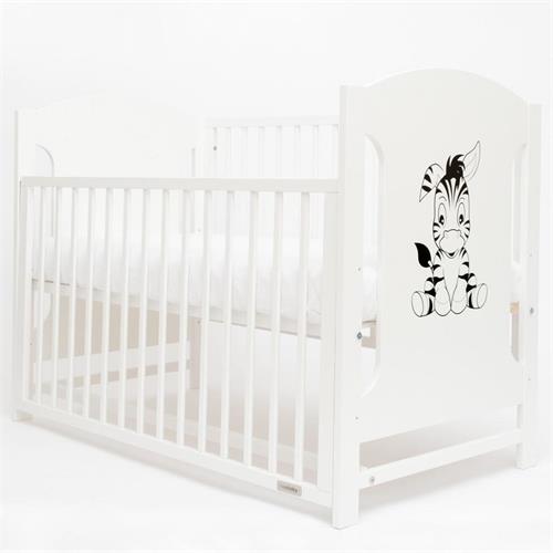 New Baby Dětská postýlka MIA Zebra se stahovací bočnicí bílá