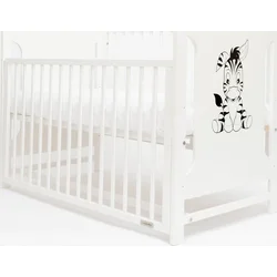 New Baby Dětská postýlka MIA Zebra se stahovací bočnicí bílá