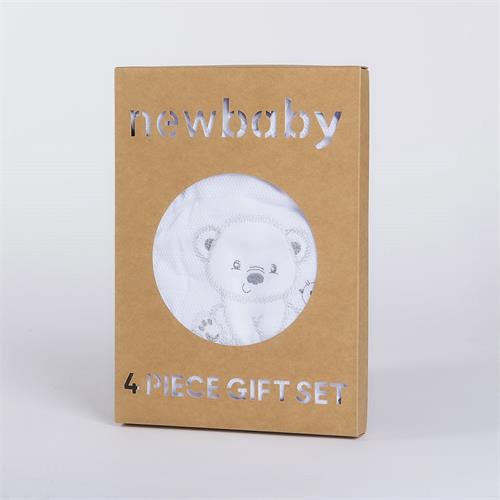 New Baby Kojenecká soupravička do porodnice Sweet Bear bílá, vel. 62 (3-6m)