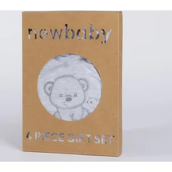 New Baby Kojenecká soupravička do porodnice Sweet Bear šedá, vel. 56 (0-3m)