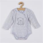 New Baby Kojenecká soupravička do porodnice Sweet Bear šedá, vel. 62 (3-6m)