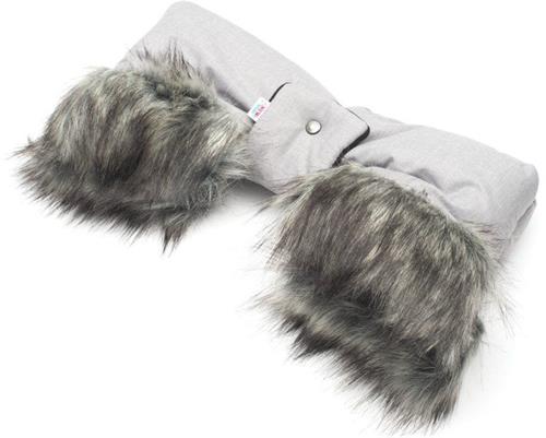 New Baby Rukávník na kočárek 2v1 s kožešinkou grey