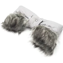New Baby Rukávník na kočárek 2v1 s kožešinkou grey