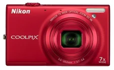 NIKON kompakt COOLPIX S6100, 15.9MPix, červený, 7x zoom VR