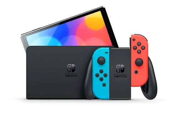 Nintendo Switch (OLED) Neónová červená a modrá