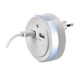 Nočné svetlo LED P3313 do zásuvky s 2× USB