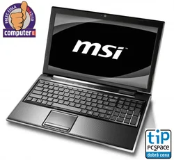 Notebook MSI FX600 15,6" Core i5-460M, 4GB, 500GB, GT325M s 1GB, DVD±RW, WiFi, BT, cam, W7HP-64bit