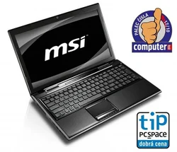 Notebook MSI FX600 15,6" HD LED, Core i5-450M, 4GB, 500GB, GT325M s 1GB, DVD±RW, WiFi, cam, W7HP-64bit