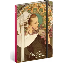 Notes Alfons Mucha – Vřes, nelinkovaný, 13 × 21 cm