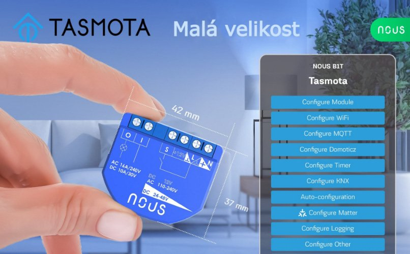 NOUS B1T WiFi Tasmota Smart 1-kanálový prepínač