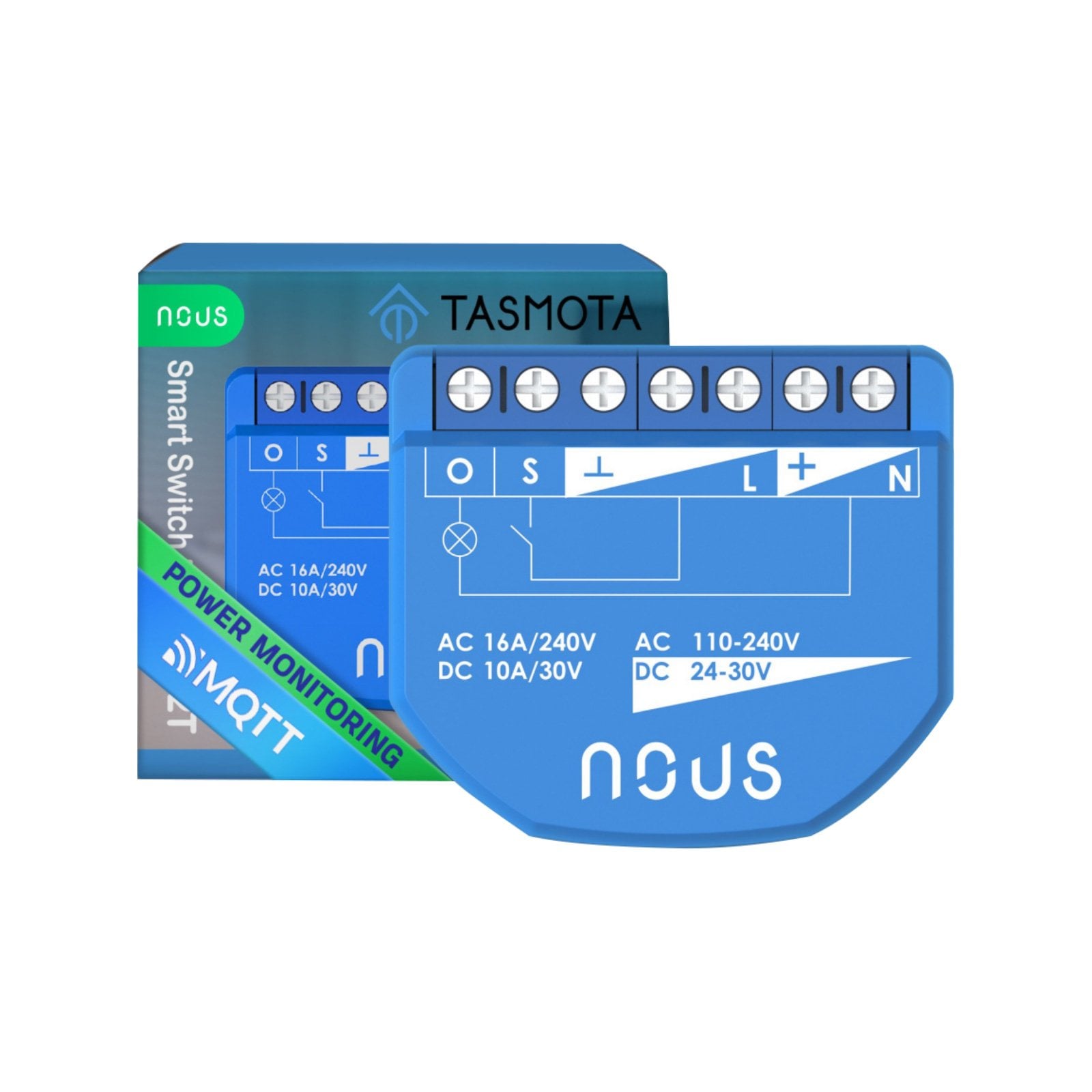 NOUS B2T WiFi Tasmota Smart 1kanálový spínač se sledováním spotřeby