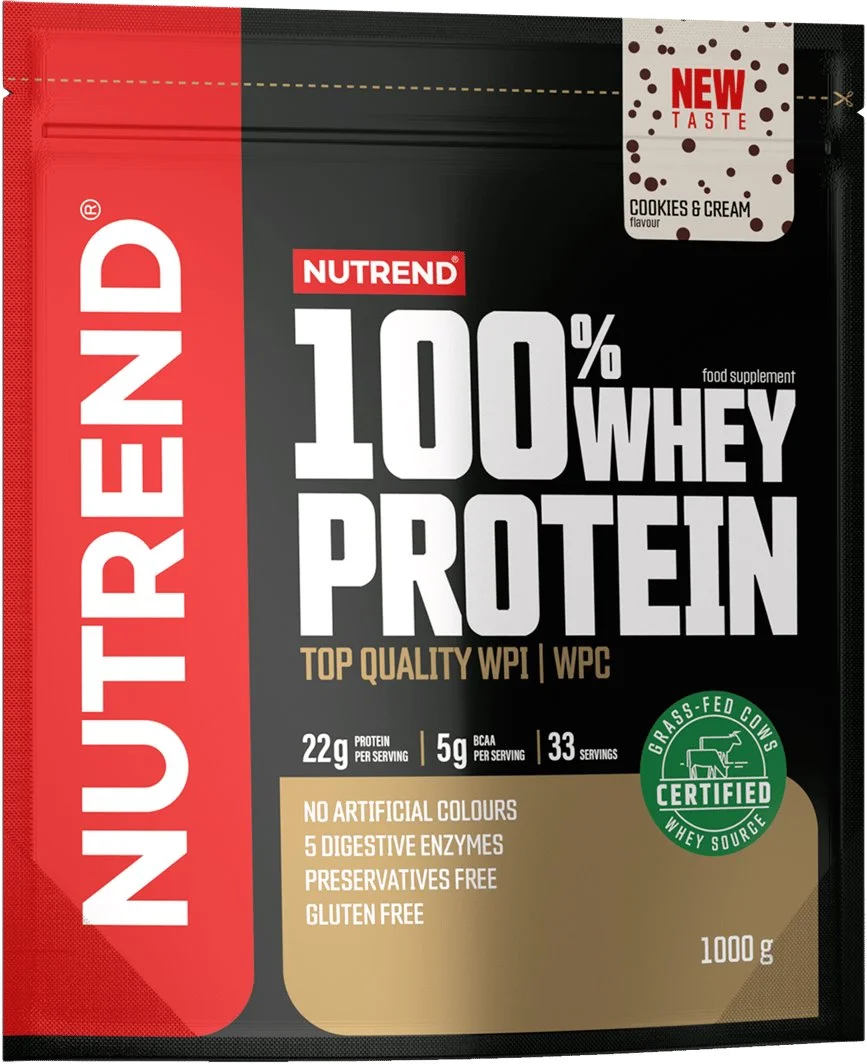 Nutrend 100% WHEY proteín 1000 g, sušienky-krém