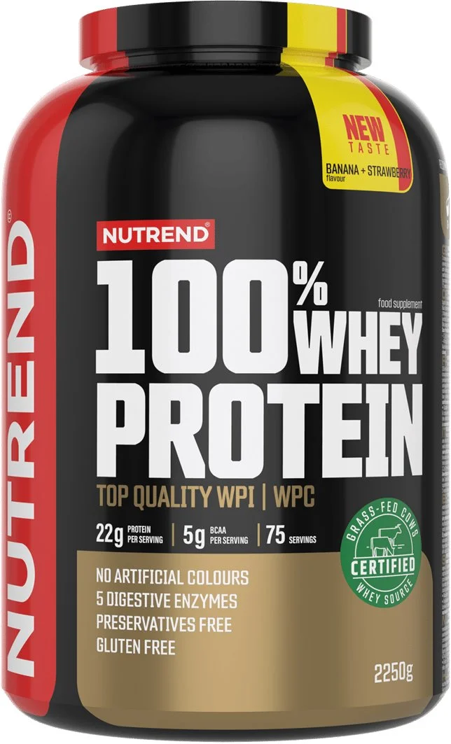Nutrend 100% WHEY protein 2250 g, banán + jahoda