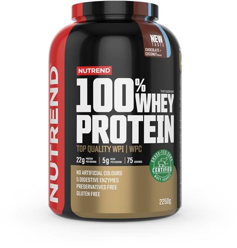 Nutrend 100% WHEY PROTEIN, 2250g, čokoláda + kokos 8594014863864