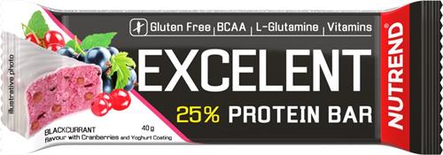 Nutrend EXCELENT proteínová tyčinka, 40g, čierne ríbezle s brusnicami
