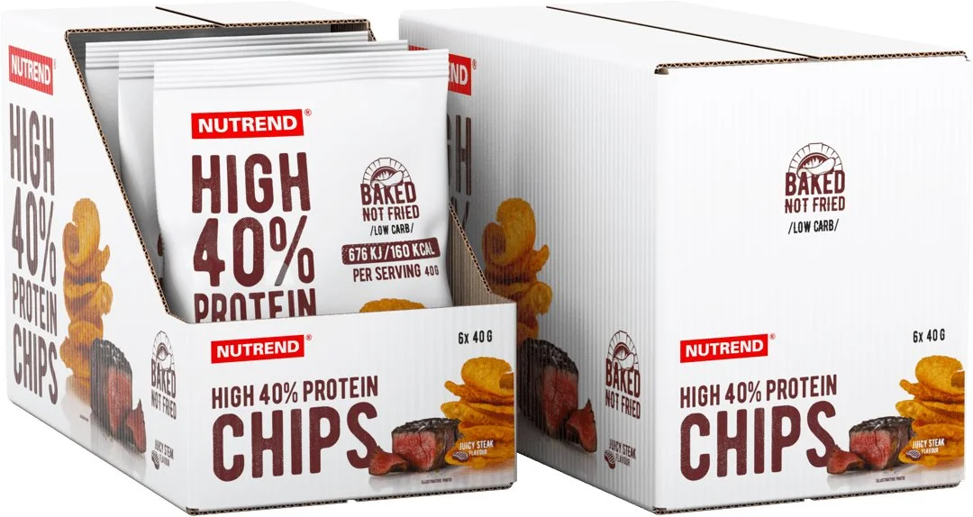 Nutrend HIGH PROTEIN CHIPS 6x 40 g, juicy steak