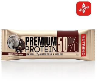 Nutrend PREMIUM PROTEIN tyčinka 50% proteín 50 g, sušienky krém