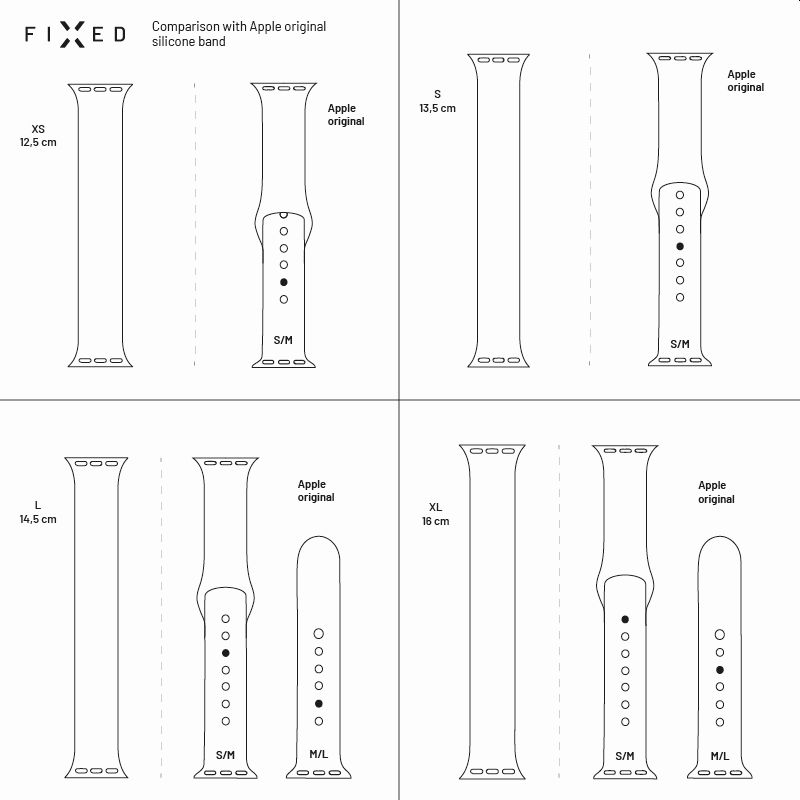 Nylonový remienok FIXED pre Apple Watch 38/40/41 mm, veľkosť L, ružový
