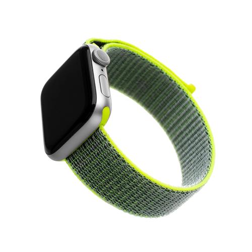 Nylonový remienok FIXED pre Apple Watch 42/44/45 mm, tmavo limetkový