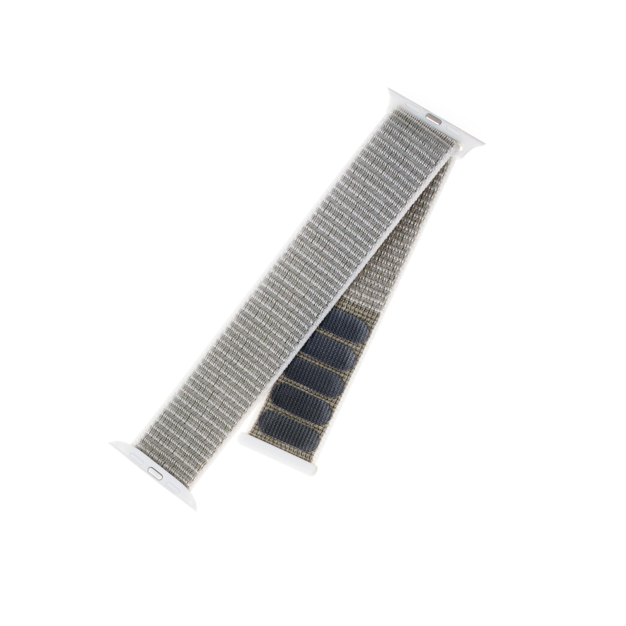 Nylonový řemínek FIXED Nylon Strap pro Apple Watch 42/44/45mm, bílošedý