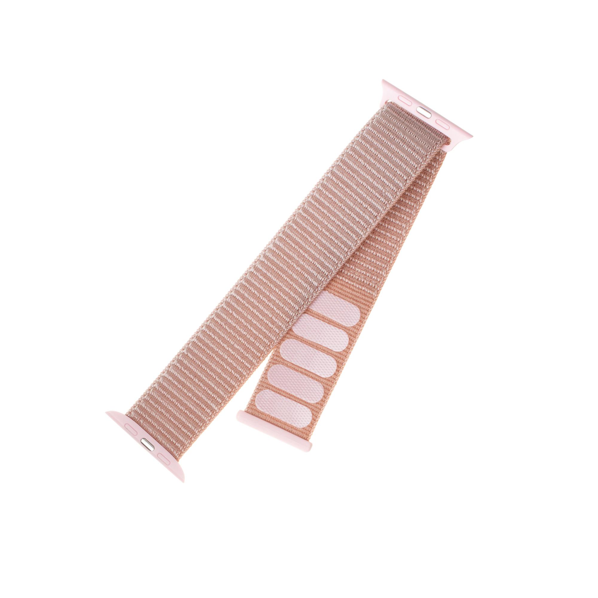 Nylonový řemínek FIXED Nylon Strap pro Apple Watch 42/44/45mm, růžově zlatý