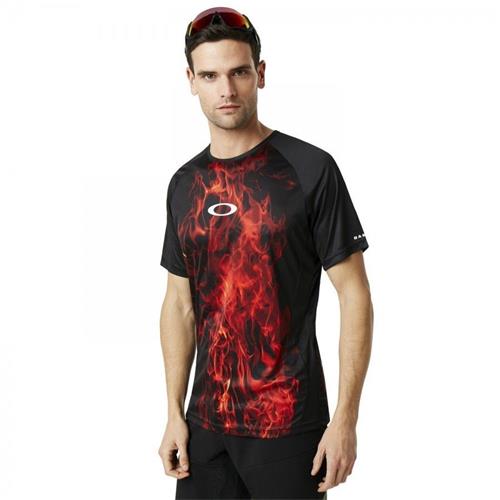 OAKLEY MTB SS TECH TEE FLAMES, vel.L - MTB dres