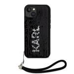 Obojstranný zadný kryt Karl Lagerfeld Sequins pre iPhone 13 Black/Silver