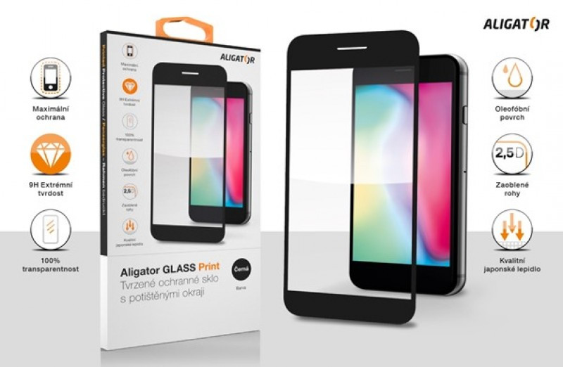 Ochranné sklo GLASS PRINT Samsung Galaxy A15 4G/5G/LTE, čierne, celoplošné lepidlo