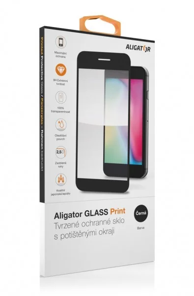Ochranné sklo GLASS PRINT Samsung Galaxy A15 4G/5G/LTE, čierne, celoplošné lepidlo