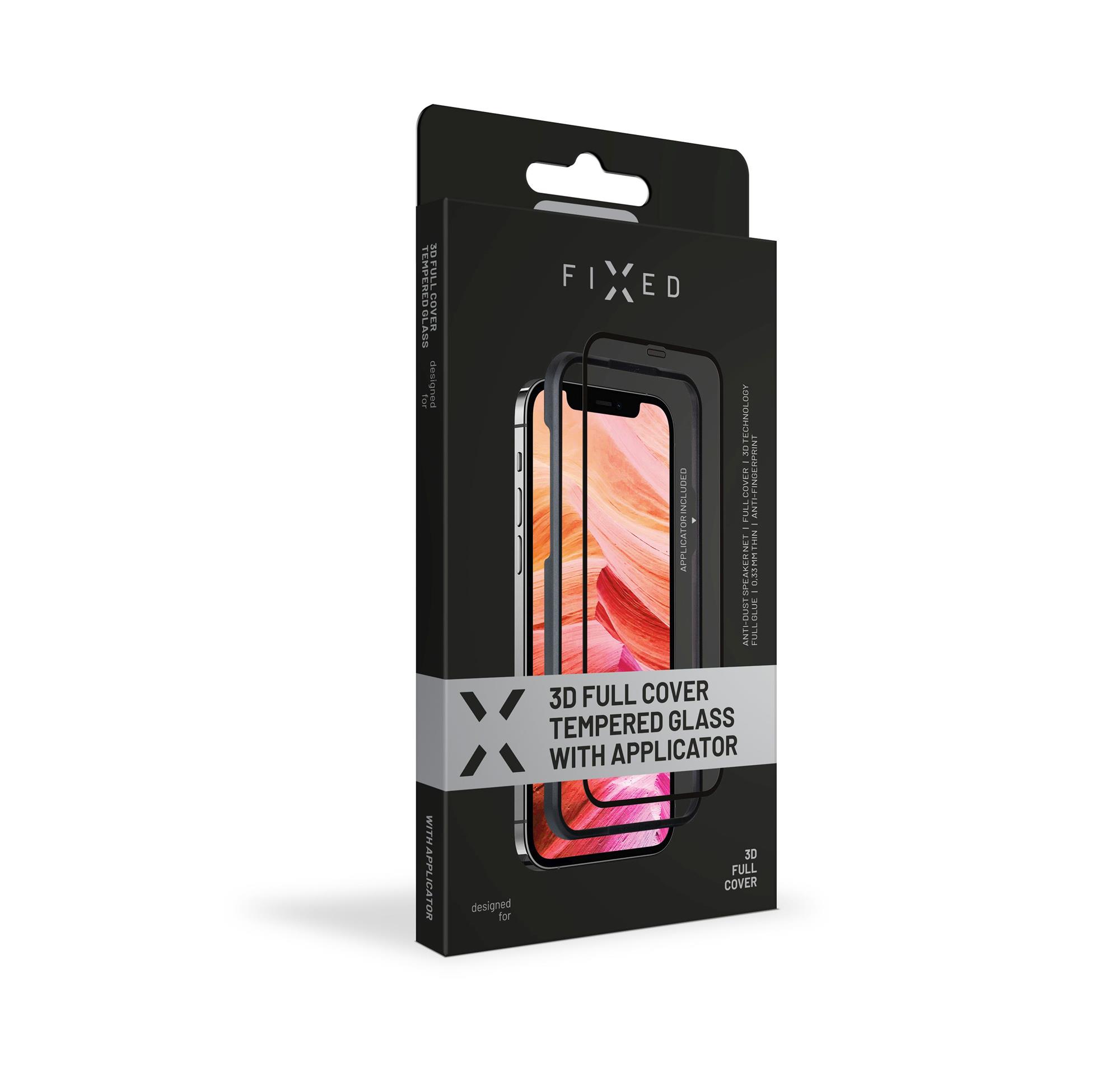 Ochranné tvrdené sklo FIXED 3D Full-Cover s aplikátorom pre Apple iPhone 7/8/SE(2020/2022), čierne