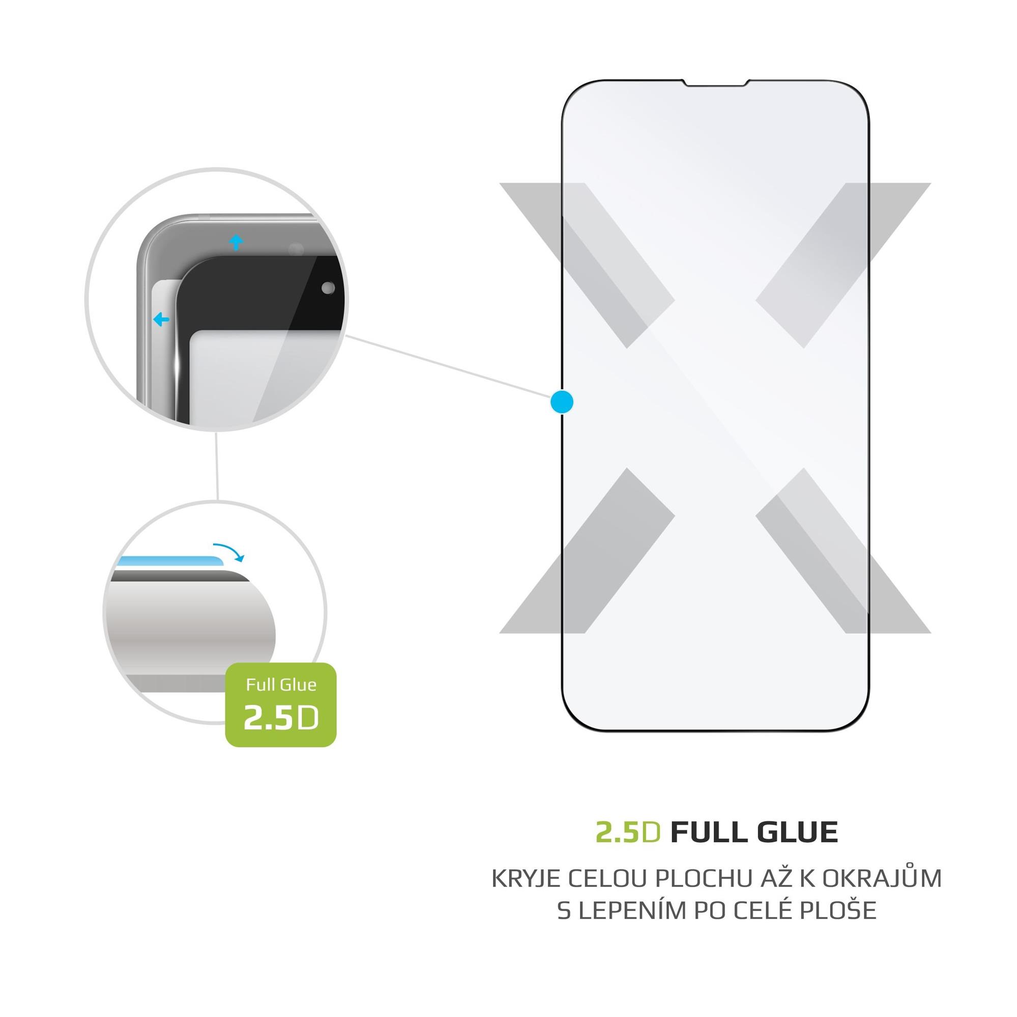 Ochranné tvrdené sklo FIXED Full-Cover pre Apple iPhone 13 Mini, lepenie cez celý displej, čierne FIXGFA-724-BK