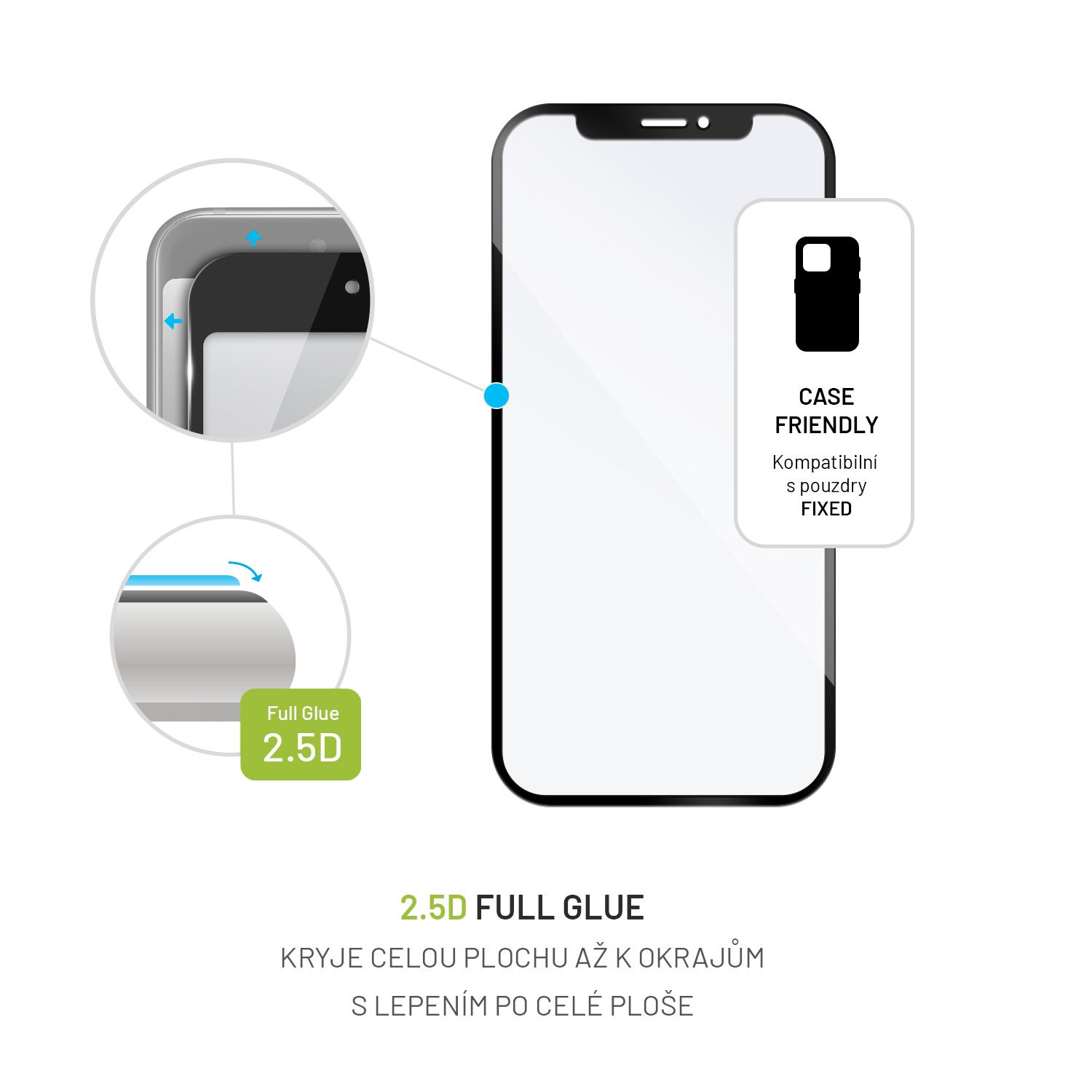 Ochranné tvrdené sklo FIXED Full-Cover pre Motorolu Moto E32s, lepiace cez celý displej, čierne