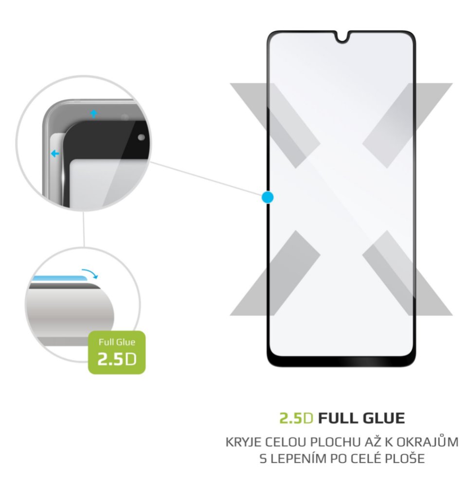 Ochranné tvrdené sklo FIXED Full-Cover pre Samsung Galaxy A32, lepenie cez celý displej, čierne FIXGFA-705-BK