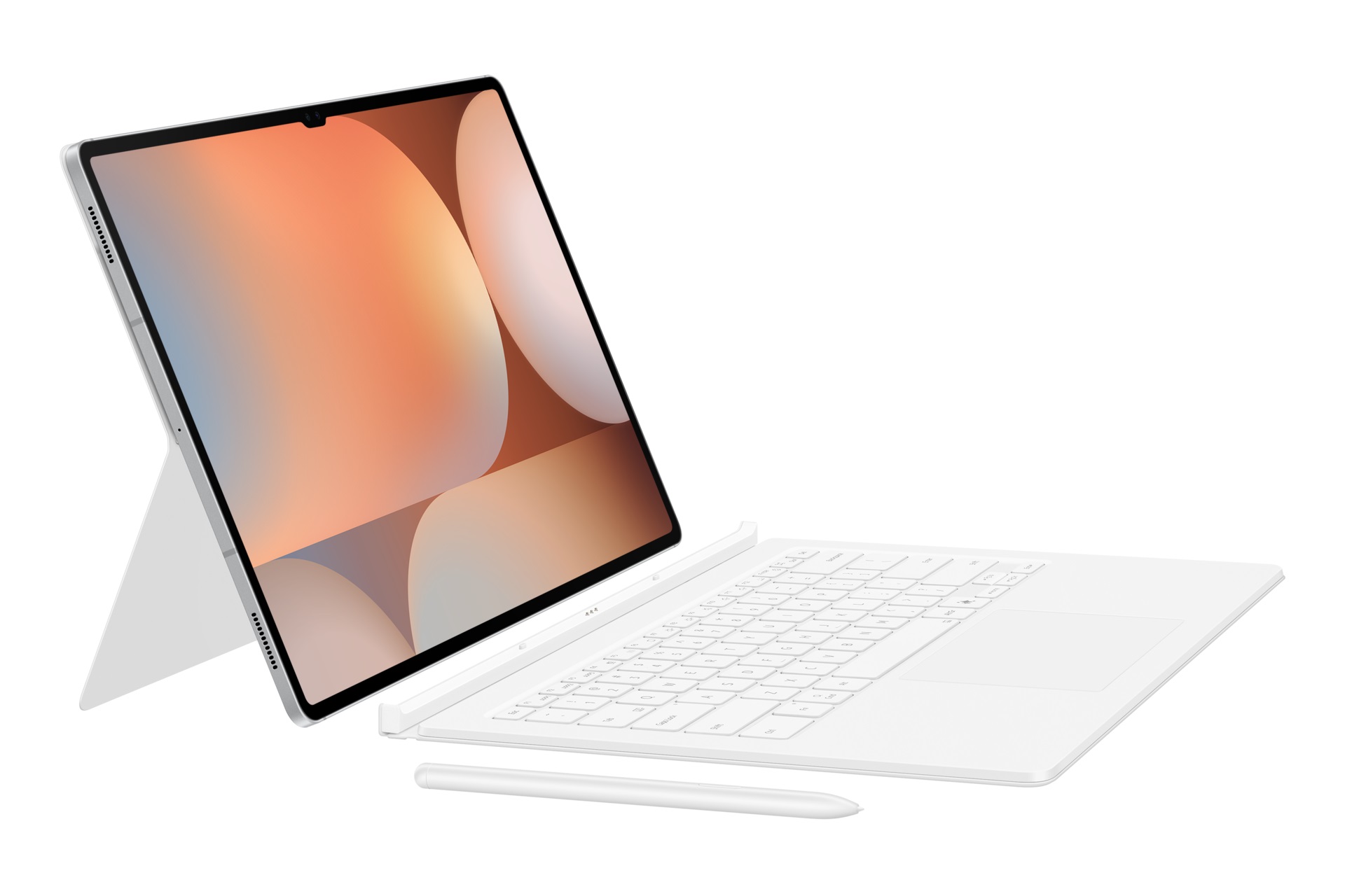 Ochranný kryt Samsung s klávesnicou a touchpadom pre Tab S10 Ultra/S9 Ultra biely