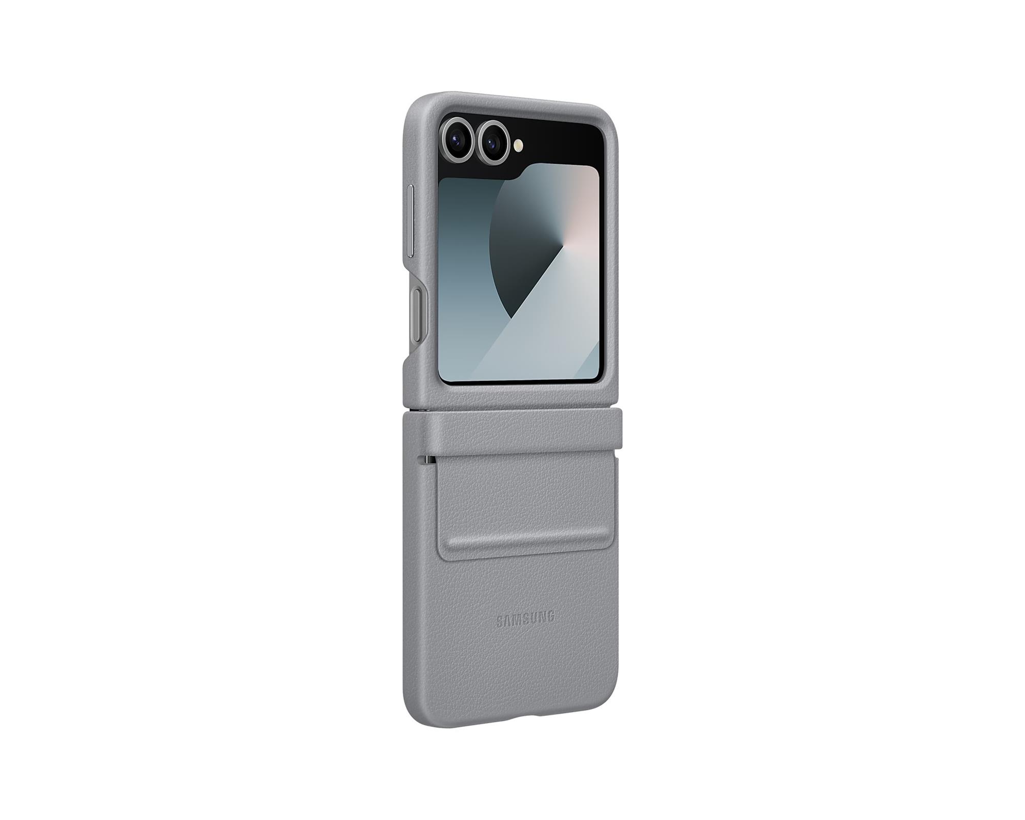 Ochranný kryt Samsung z vegánskej kože pre Z Flip6 Grey