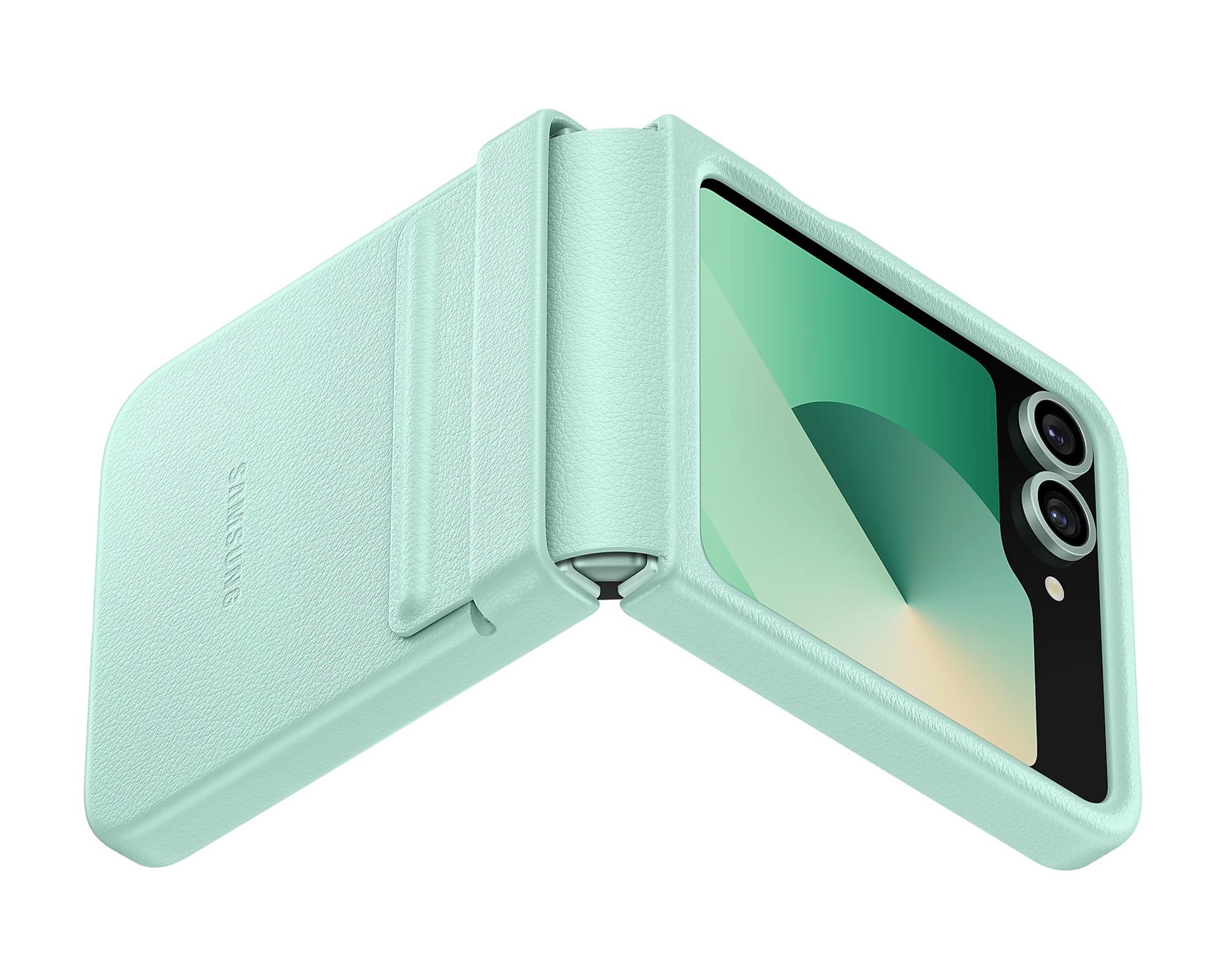Ochranný kryt Samsung z vegánskej kože pre Z Flip6 mint
