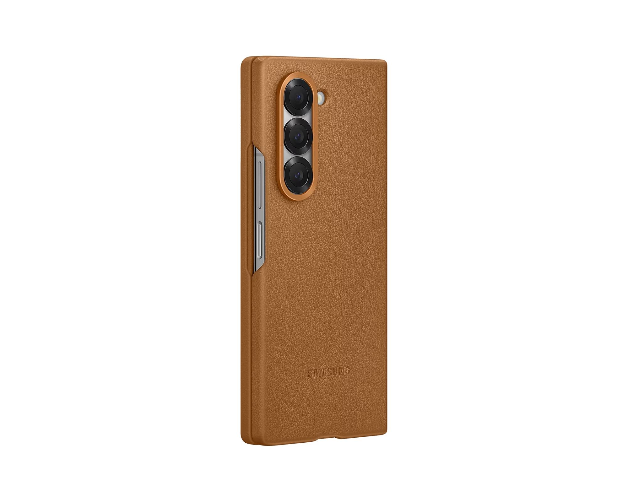 Ochranný kryt Samsung z vegánskej kože pre Z Fold6 Brown